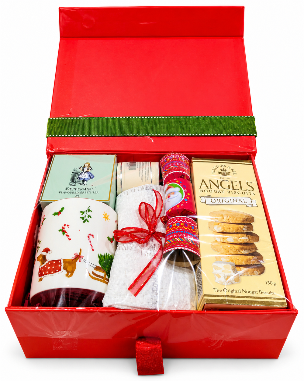 Festive tea and treats from a previous BasketsBliss customer order.